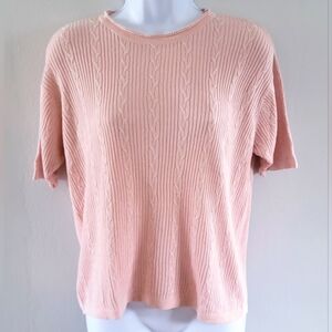 Talbots 90s Vintage Silk Cotton Cable Knit Cottagecore Cozy Academia Soft Preppy